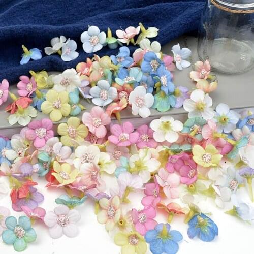 10/20Pcs Daisy Artificial Flower Heads Multicolor Silk Flowers Wreath Home Wedding Decoration Scrapbooking Mini Plastic Fake