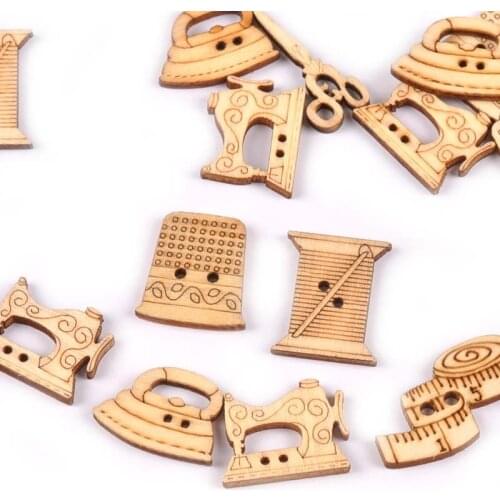 25pcs 18-30mm Mixed Sewing Tool Wooden Buttons For Crafts Scrapbooking Accessories Handmade DIY Decor Botones Decorativos M0901