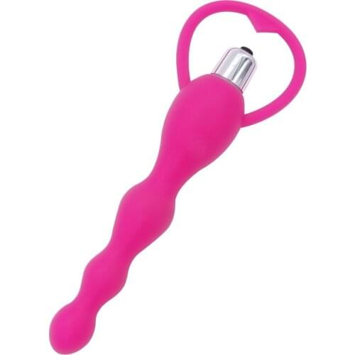 DOMI Waterproof 18.5cm Long Vibrator Soft Silicone Anal Beads For Women Mans anal Sex Toys Products