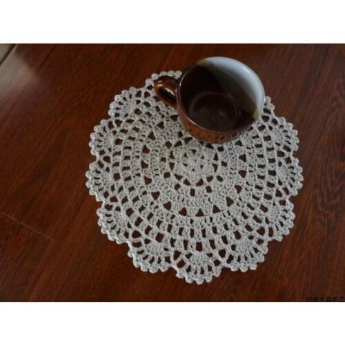 Elegant design 18 cm 7 inch 6 pic/lot 100% cotton knitted luxury lace doily as household item innovative home cup pads props