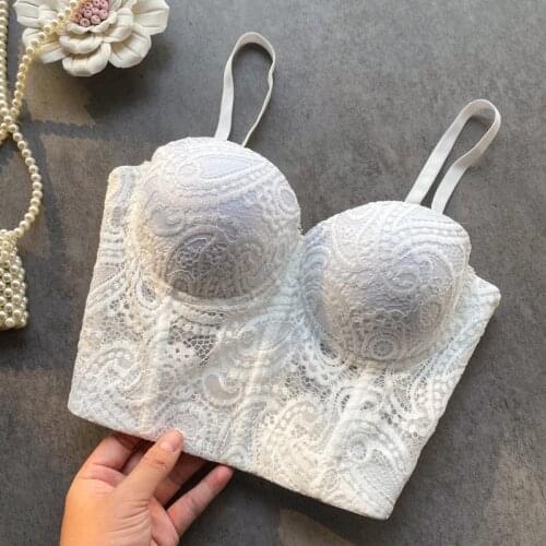 Elegant Backless Bottom Vest Tops Femme Slim Crop Vests Sexy Lace Embroidery Camisole Womens V-Neck Sleeveless Tank Top Vest