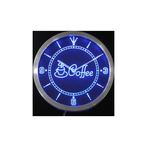 Nc0319 Coffee Cup Shop Caf? Neon Light Signs LED Wall Clock