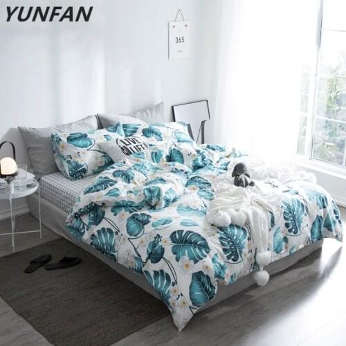 Natural Leaves Duvet Cover Sets Twin Queen Size Bedding Sets For Adults Home Decoration Soft Bed Sheets Pillow Case bedclothes