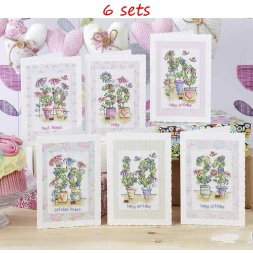 Lovely Gold Collection Counted Cross Stitch Kit Flowers plant popular Full Set cross stitch card special greeting card
