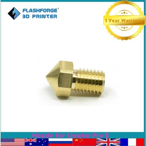 Flashforge Brass Nozzle for Creator Pro 2 0.4mm 0.6mm Replacement Nozzles 3d Printer Parts Accessories