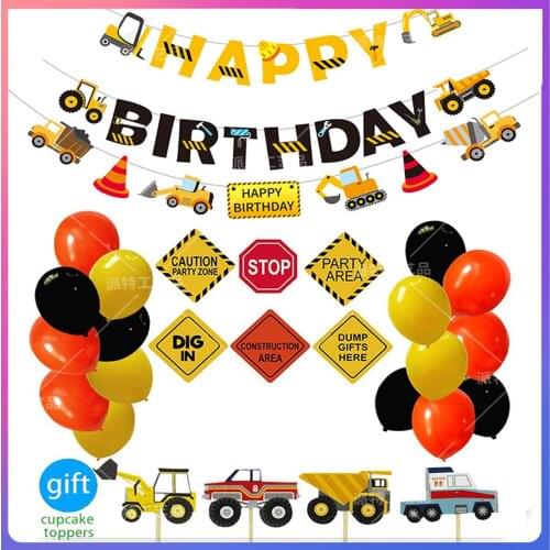 Construction Party Balloon Decoration Kit, 49Pack Orange Black Yellow Balloons Garland Kit for Kids Birthday Party Decorations