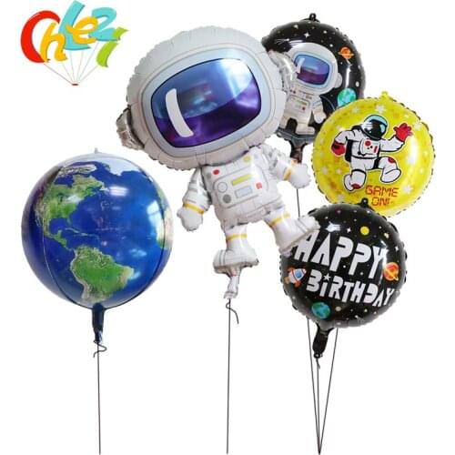 Spaceman Suit Helium balloon 4D Earth Kids Birthday party balloons Outer space hero theme party decoration Supplies baby shower
