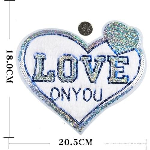 Fine Clothes Sticker Jacket DIY Applique Love Heart Flower Sew Iron On Towel Embroidery Patches Apparel Sewing Fabric Stickers