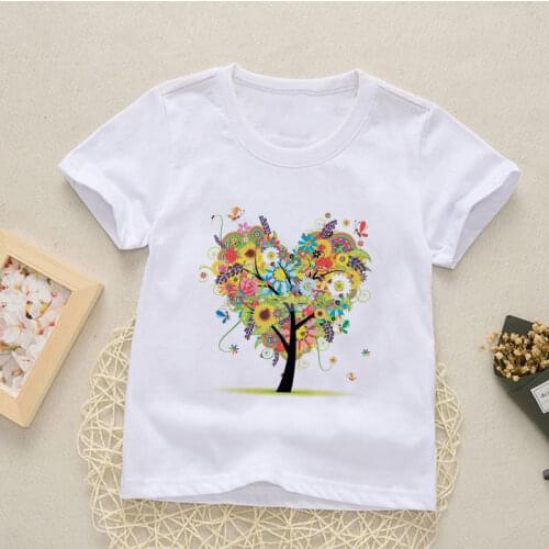 New Girls Clothes Magic Wishing Tree Unisex Kids T Shirt Streetwear Boys T Shirts O-neck Cartoon Printed Baby Girl Tops Casual