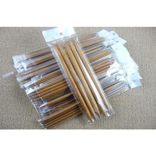 Wholesale 5pc/set 15set/pack 20pack/lot Bamboo Straight Knitting Needlework Double Side Knitting Needles DIY Tool NEEDLE-737182
