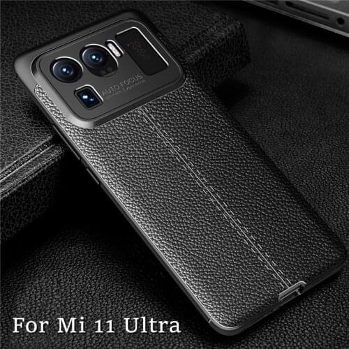 For Xiaomi Mi 11 Ultra Case For Mi 11 Ultra Cover Shockproof TPU Soft Leather Style Phone Coque Fundas Shell For Mi 11 Ultra
