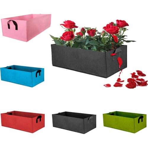 Rectangle Felt Grow Bag Fabric Planting Nursery Pot Gardening Flower Pot with Handle Garden Planting Container for Vegetable