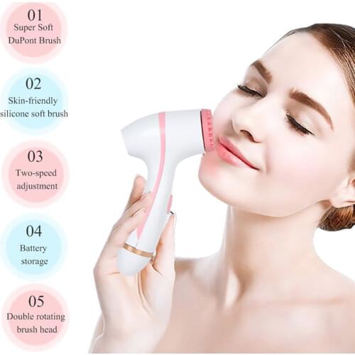 Facial Cleansing Brush Sonic Nu Face Spin Brush Set Deep Cleansing Blackhead Acne Pore Waterproof Silicone Massager Skin Care