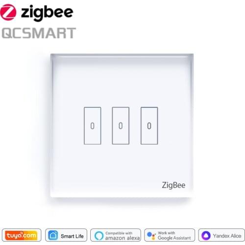 Tuya Smari Life ZigBee 3.0 EU White 3 Gang Light Switch App Remote Control Timer Schedule Works with Google Home Alexa