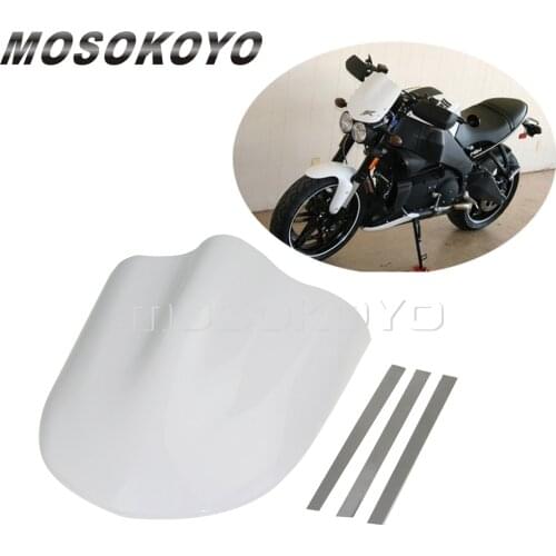 Motorcycle White Fly Screen Windshield Universal For Yamaha Kawasaki Suzuki SV1100 Buell XB12S XB9S XB9SX 2003-19