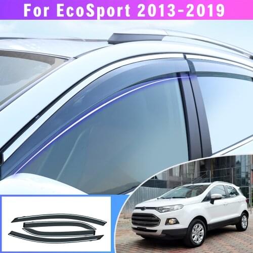 Awnings Weather Shield Window Visor Deflector Guard For Ford EcoSport 2013-2019 Car Styling Auto Accessories 4pcs ABS Plastic