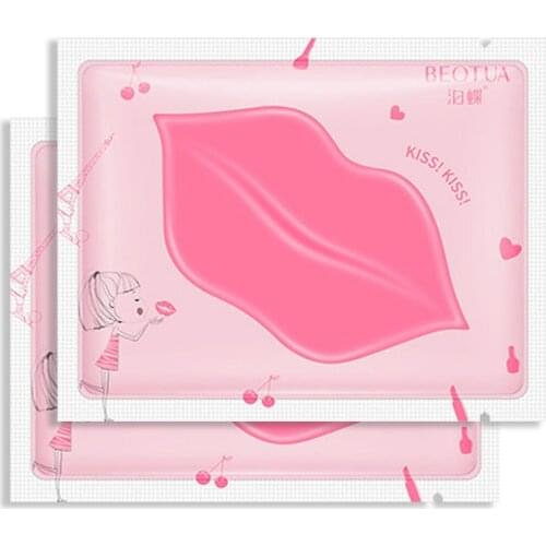 1Pc Beauty Lip Plumper Pink Crystal Cherry Lip Mask Patches Moisture Essence Anti Wrinkle Repair Smoothing Cosmetics Facial Pack