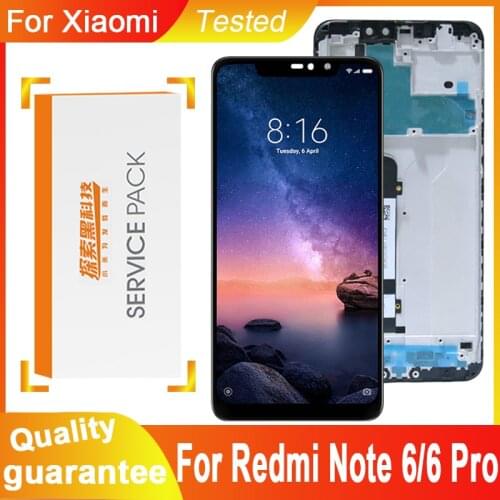 100% Tested 6.26" For Xiaomi Redmi Note 6 LCD Display Touch Screen Digitizer LCD For Redmi Note 6 Pro Display Assembly