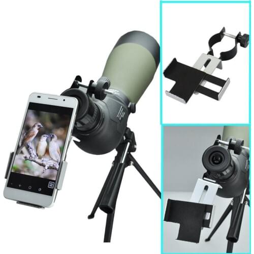 Datyson Upgrade Metal Telescope Phone Adapter for Microscope Spotting Scope Monocular Telescope Connector Shooting hunting