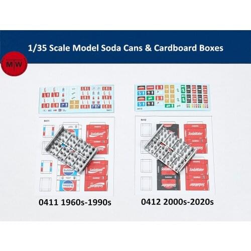 LIANG-0411/0412 1/35 Scale Model Soda Cans & Cardboard Boxes