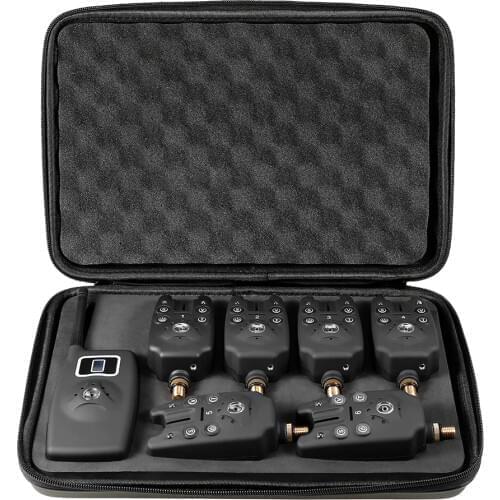 Wireless LED Fishing Bite Alarm Digital Water Resistant Fish Bite Alarm Screen Receiver Set With Case Fishing Tackle