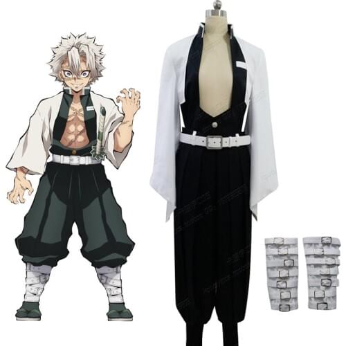 Demon Slayer: Kimetsu no Yaiba Demon Slayer Corps The Wind Hashira Sanemi Shinazugawa Kimono Outfit Anime Cosplay Costume