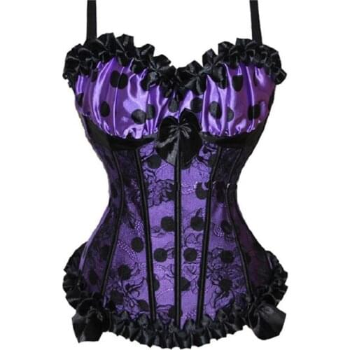 European Palace Corselet Waist Bustiers Women Sexy Corset Classic Polka Dot Body Shaper Underwear Lady