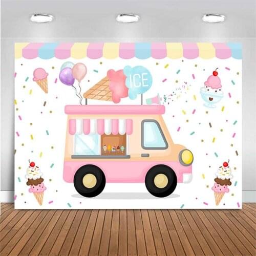 Baby Shower Backdrop Newborn Baby Birthday Party Ice Cream Decoration Photography Backdrop Photo Background For Photo Studio