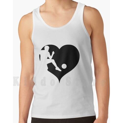 Football Heart Tank Tops Vest 100% Cotton Soccer Shoes Men Football Team Soccer Football Wm Germany Heart Football Game