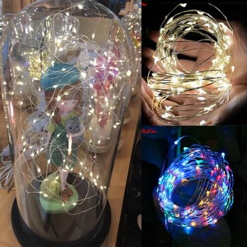Battery Powered Garland 1~10M LED Fairy String Lights For Christmas Wedding Party Decoration Home New Year Lights Decor natal 5Z