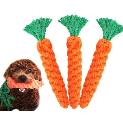 22cm Pet Dog Toy Carrot Shape Rope Puppy Cat Chew Toys Teath Cleaning Outdoor Fun Training Tool Pet Dog Accessories Supplies