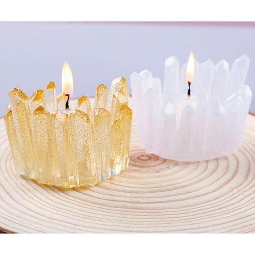 Stone Candle Holder Silicone Mold for DIY UV Expoy Manual Mirror Storage Box Silicone Mold for Resin