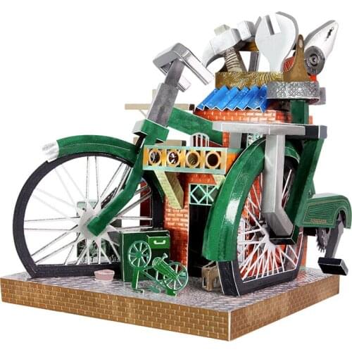 Picture Kingdom Childhood fun Car repair shop Model kits 3D metal puzzle laser cutting Jigsaw DIY Toys gift for children