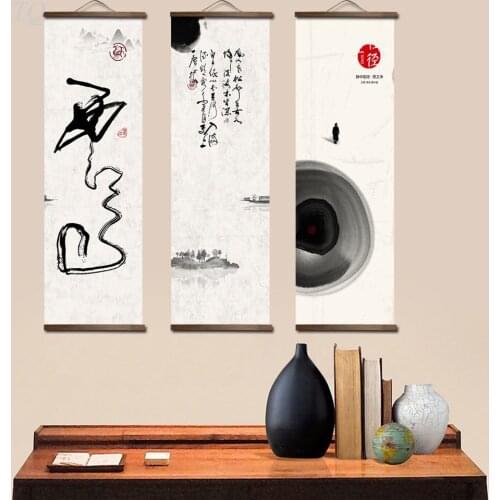 Chinese Japanese Ink Painting Style Retro Posters Canvas Painting Wall Decor Posters Wall Art Picture Room Decor Home Decor