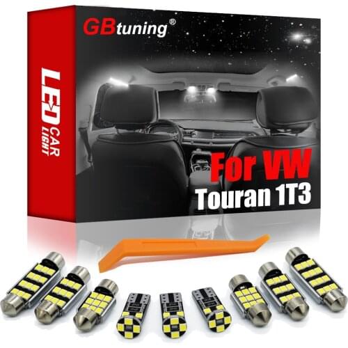 GBtuning Error Free LED Interior Light Kit 15PCS For VW Touran 1T3 (2011-2015) Vehicle Map Trunk Auto Reading Lamp Accessories
