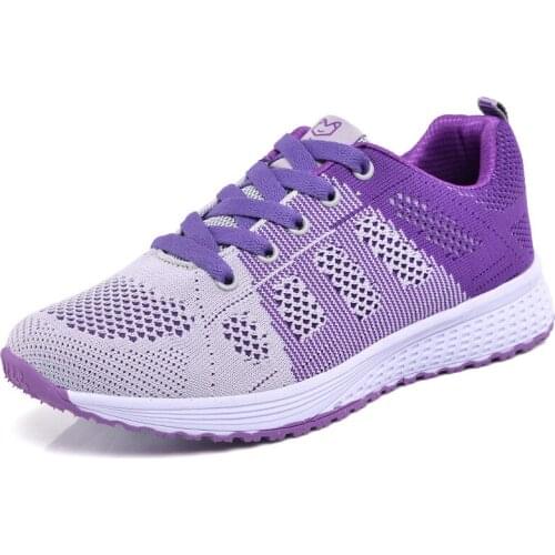 Women Shoes Flats Fashion Casual Sneaker Walking Woman Comfort Lace-Up Mesh Breathable Female Sneakers Zapatillas Mujer Feminino