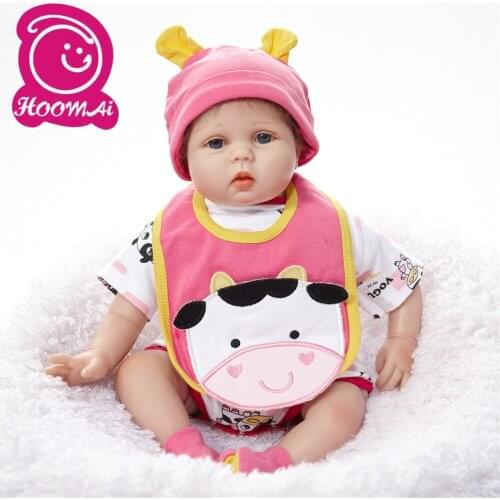 22"55cm Reborn Dolls Action Figure Toys Soft Cloth Body Reborn Baby Doll Kids Toys Princess Education Brinquedos