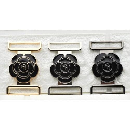 Metal Flower Adjustable Buckle Waistband Belt Decorative for Backpack Webbing Bag Strap Belts Double Ring Buckle 30mm 35mm