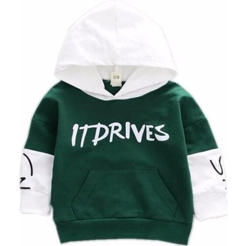 Fashion Spring Autumn Baby Clothes Children Boys Girls Cotton Hooded Sweatshirts New Infant Letter Clothing Kids Casual Hoodies