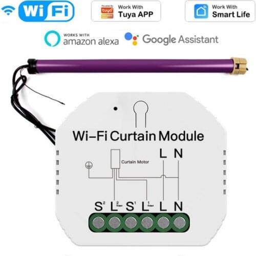 Tuya Smart Home WiFi Curtain Switch Module Roller Blind Shutter Motor Work With Google Home Alexa Smart Life Remote Control