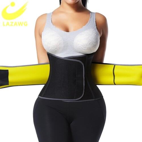 LAZAWG Neoprene Sweat Waist Trainer Corset for Women Weight Loss Stomach Cincher Trimmer Belt Slimmer Sauna Body Shapers Strap