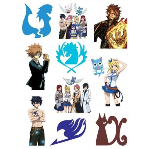 New hot Anime FAIRY TAIL Tattoo Sticker Random 1Set Action Figure Cartoon Waterproof Sticker Kids Christmas Birthday Gift