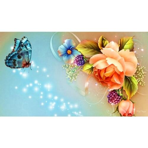 New Arrival Flower butterfly Diamond Painting Rhinestone Craft Diy Diamond Embroidery Cross Stitch Needlework peony A723M