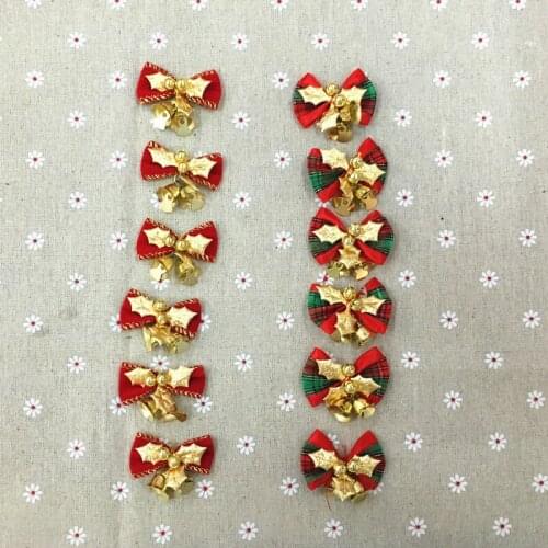 New year party Xmas Christmas tree ornaments gift box wreath garland rattan home hotel cafe decoration accessories bow with bell