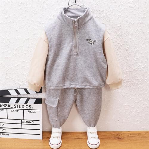 Autumn Children Boy Girl Clothes Baby Long Sleeve T-shirt Pants 2pcs Suits Kids Patchwork Sets Toddler Tracksuits 1 2 3 4 5 YEAR