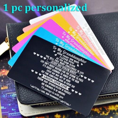 Personalized Metal Wallet Card Insert Custom Laser Engraved Message Card Romantic Gift Dropshipping Love Greeting Card KP002