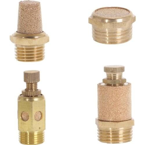 Pneumatic Exhaust Muffler Silencer Air Noise Brass Adjustable 1/8'' 1/4'' 3/8'' 1/2'' M5