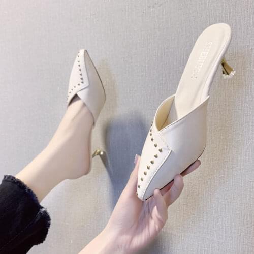 Sandals Womens Spring Summer 2021 New Korean Style Small Fresh Girl Pointed Toe Stiletto High-heeled Sandals Womens Sandals
