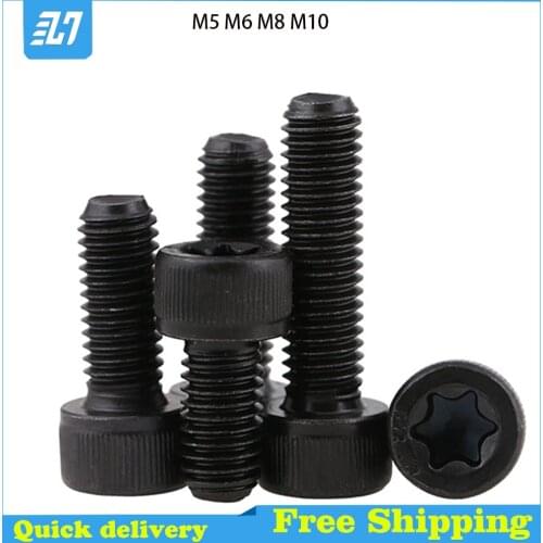 Hex Hexagonal Socket Head Six Lobe Torx Screw Metric Thread Allen Cap Bolt Black Carbon Steel M5M6M8M10