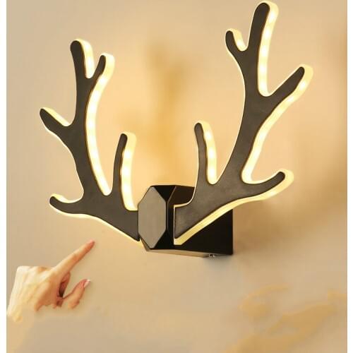Antlers Led Wall Lamp Bedroom Hallway Light Creative Living Room Background Wall Candlle Lights Wall Lights for Home Vintage
